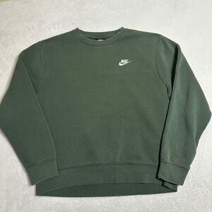 Nike Sportswear Club Fleece Crewneck Sweatshirt Men M Forest Green Streetwear